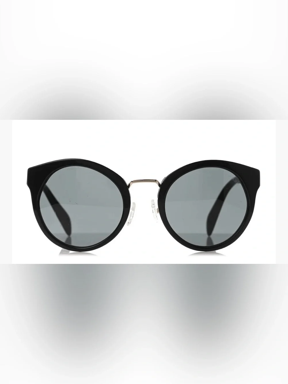 Prada Oversize Round Black Cat Eye Sunglasses (Authentic)